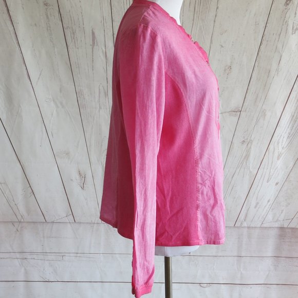 Javier Simorra Button Down Long Sleeve Top Blouse - Size 8 US 12 UK - Picture 5 of 10